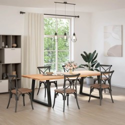 Pieds de table à manger en forme de V, 2 pièces, noir, 100 x (72-73,3) cm, acier 568430568430