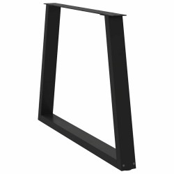 Pieds de table à manger en forme de V, 2 pièces, noir, 100 x (72-73,3) cm, acier 568430568430