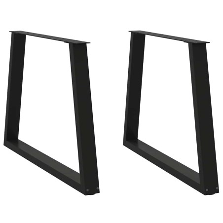 Pieds de table à manger en forme de V 2 pièces Noir 90 x (72-73,3) cm Acier 568431568431