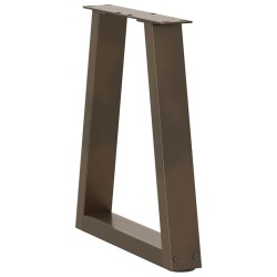 Pieds de table basse en forme de V, 2 pièces, acier naturel, 38 x (42-43,3) cm 568435568435