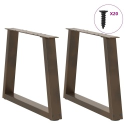 Pieds de table basse en forme de V, 2 pièces, acier naturel, 50 x (42-43,3) cm 568437568437