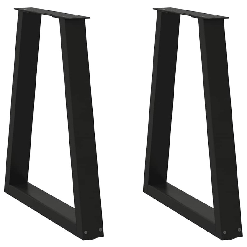 Pieds de table à manger en V 2 pièces Noir 60 x (72-73,3) cm Acier 568439568439