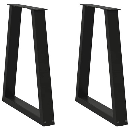 Pieds de table à manger en V 2 pièces Noir 60 x (72-73,3) cm Acier 568439568439