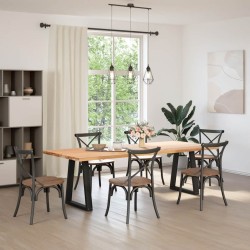 Pieds de table à manger en V 2 pièces Noir 60 x (72-73,3) cm Acier 568439568439