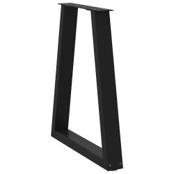 Pieds de table à manger en V 2 pièces Noir 60 x (72-73,3) cm Acier 568439568439