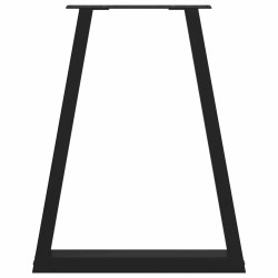 Pieds de table à manger en V 2 pièces Noir 60 x (72-73,3) cm Acier 568439568439