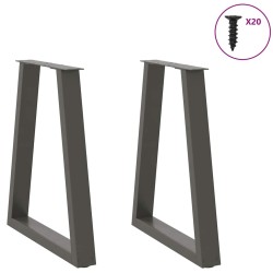 Pieds de table à manger en V 2 pièces Anthracite 60 x (72-73,3) cm Acier 568440568440