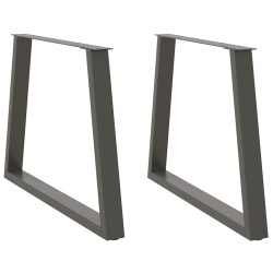 Pieds de table à manger en forme de V, 2 pièces, anthracite, 90 x (72-73,3) cm, acier 568442568442