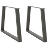 Pieds de table à manger en forme de V, 2 pièces, anthracite, 90 x (72-73,3) cm, acier 568442568442