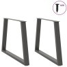 Pieds de table à manger en forme de V, 2 pièces, anthracite, 90 x (72-73,3) cm, acier 568442568442