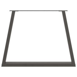Pieds de table à manger en forme de V, 2 pièces, anthracite, 90 x (72-73,3) cm, acier 568442568442
