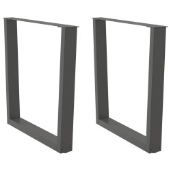 Pieds de table à manger en forme de V, 2 pièces, anthracite, 80 x (72-73,3) cm, acier 568445568445