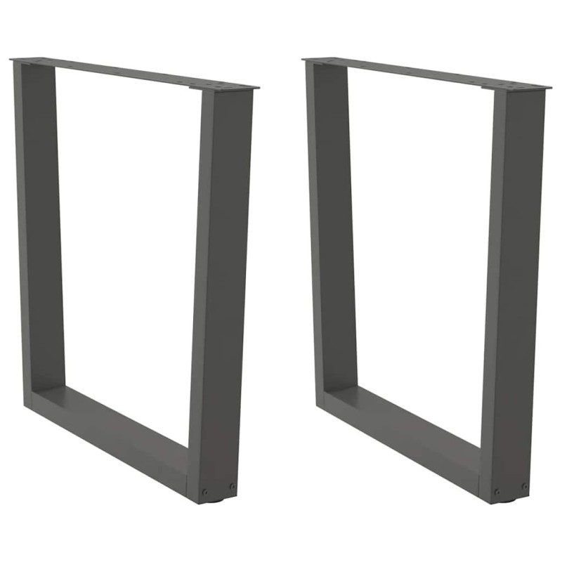 Pieds de table à manger en forme de V, 2 pièces, anthracite, 80 x (72-73,3) cm, acier 568445568445