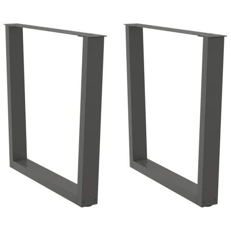 Pieds de table à manger en forme de V, 2 pièces, anthracite, 80 x (72-73,3) cm, acier 568445568445