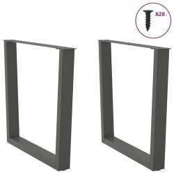 Pieds de table à manger en forme de V, 2 pièces, anthracite, 80 x (72-73,3) cm, acier 568445568445