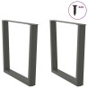 Pieds de table à manger en forme de V, 2 pièces, anthracite, 80 x (72-73,3) cm, acier 568445568445
