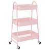 Chariot de rangement à 3 niveaux Rose 42 x 41,5 x 77 cm Acier 568464568464