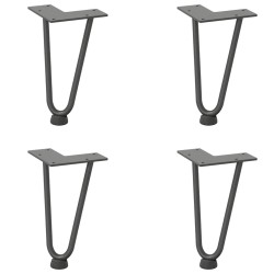 Pieds en épingle à cheveux pour table basse 4 pièces Anthracite 20 cm Acier massif 568477568477