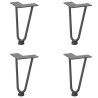 Pieds en épingle à cheveux pour table basse 4 pièces Anthracite 20 cm Acier massif 568477568477