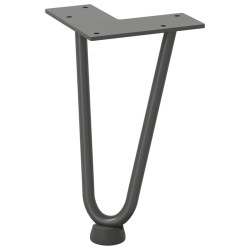 Pieds en épingle à cheveux pour table basse 4 pièces Anthracite 20 cm Acier massif 568477568477