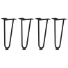 Pieds en épingle à cheveux pour table basse 4 pièces Noir 30 cm Acier massif 568478568478