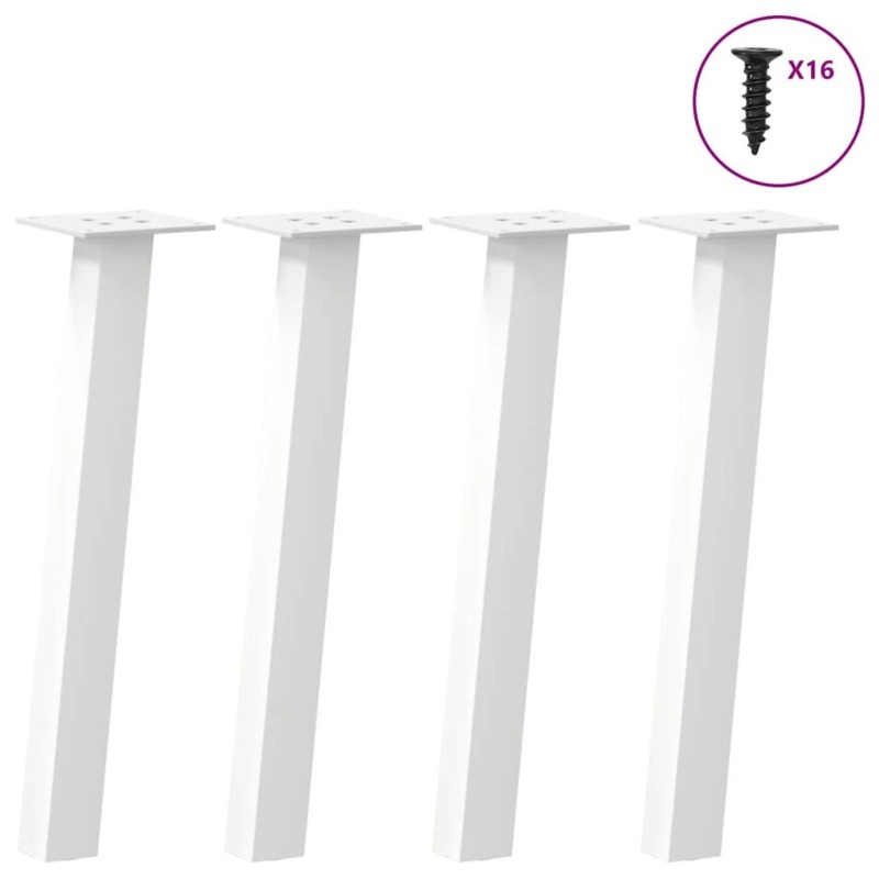 Pieds de table basse 4 pièces Blanc 42 cm Acier 568482568482