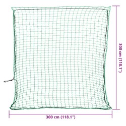 Filet pour remorque avec corde élastique vert 3x3 m PP 568489568489