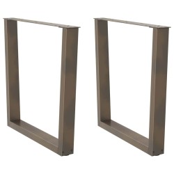 Pieds de table à manger en forme de V 2 pièces Acier naturel 80 x (72-73,3) cm Acier 568503568503