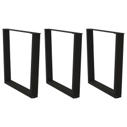 Pieds de table à manger en V 3 pièces Noir 90 x (72-73,3) cm Acier 568505568505