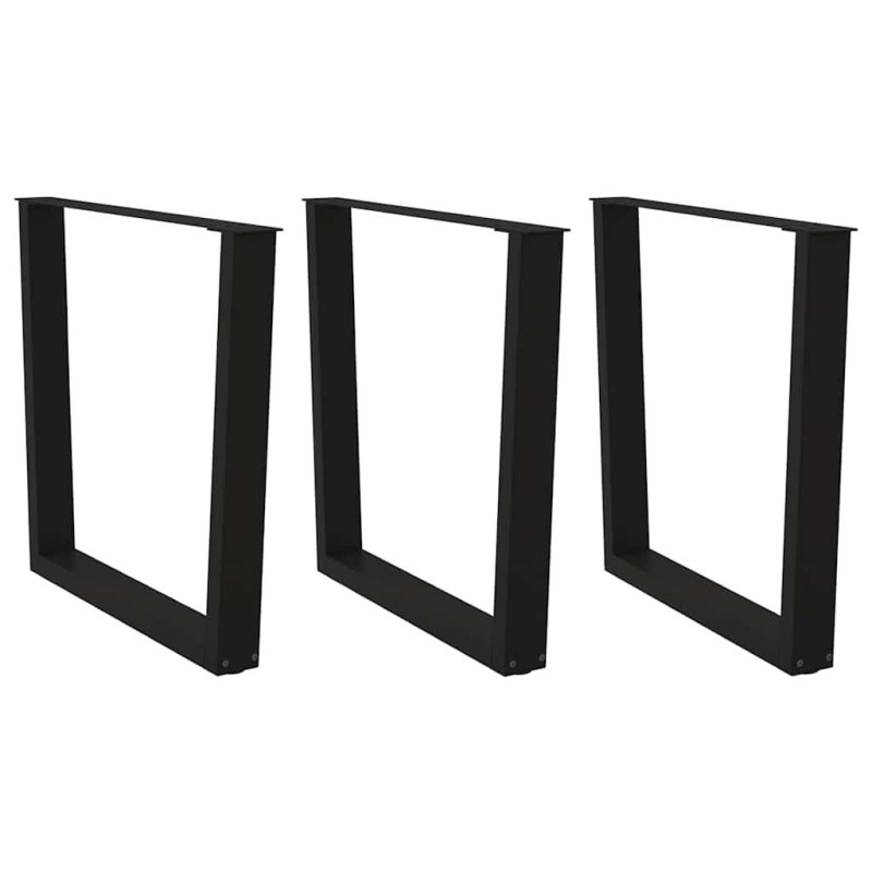 Pieds de table à manger en V 3 pièces Noir 90 x (72-73,3) cm Acier 568505568505