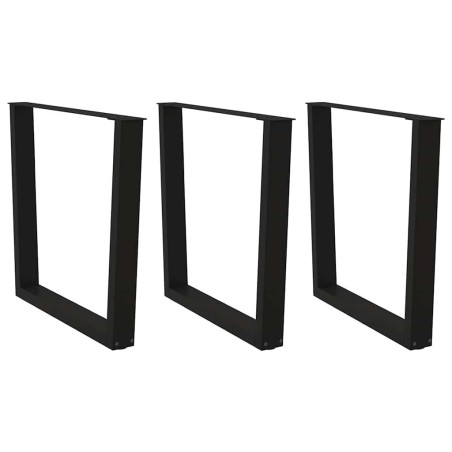 Pieds de table à manger en V 3 pièces Noir 90 x (72-73,3) cm Acier 568505568505