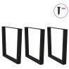 Pieds de table à manger en V 3 pièces Noir 90 x (72-73,3) cm Acier 568505568505