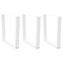 Pieds de table à manger en V 3 pièces Blanc 90 x (72-73,3) cm Acier 568506568506