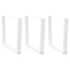 Pieds de table à manger en V 3 pièces Blanc 90 x (72-73,3) cm Acier 568506568506