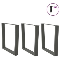 Pieds de table à manger en forme de V 3 pièces Anthracite 90 x (72-73,3) cm Acier 568507568507