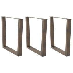 Pieds de table à manger en forme de V, 3 pièces, acier naturel, 90 x (72-73,3) cm 568508568508