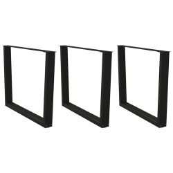 Pieds de table à manger en forme de V, 3 pièces, noir, 100 x (72-73,3) cm, acier 568509568509