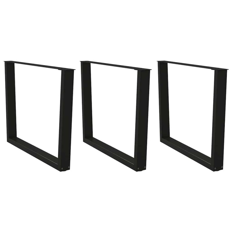 Pieds de table à manger en forme de V, 3 pièces, noir, 100 x (72-73,3) cm, acier 568509568509