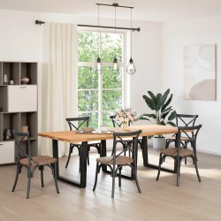 Pieds de table à manger en forme de V, 3 pièces, noir, 100 x (72-73,3) cm, acier 568509568509