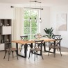 Pieds de table à manger en forme de V, 3 pièces, noir, 100 x (72-73,3) cm, acier 568509568509