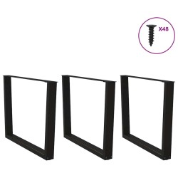 Pieds de table à manger en forme de V, 3 pièces, noir, 100 x (72-73,3) cm, acier 568509568509