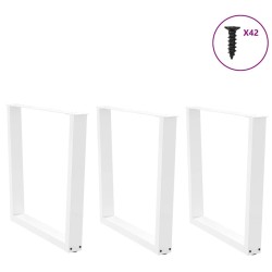 Pieds de table à manger en forme de V, 3 pièces, blanc, 80 x (72-73,3) cm, acier 568510568510