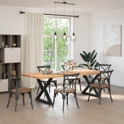 Pieds de table à manger 2 pièces Noir 90 x (72-73,3) cm Acier 568511568511
