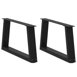 Pieds de table basse en forme de V, 2 pièces, noir, 60 x (30-31,3) cm, acier 568513568513