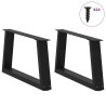 Pieds de table basse en forme de V, 2 pièces, noir, 60 x (30-31,3) cm, acier 568513568513