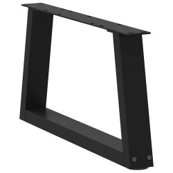 Pieds de table basse en forme de V, 2 pièces, noir, 60 x (30-31,3) cm, acier 568513568513