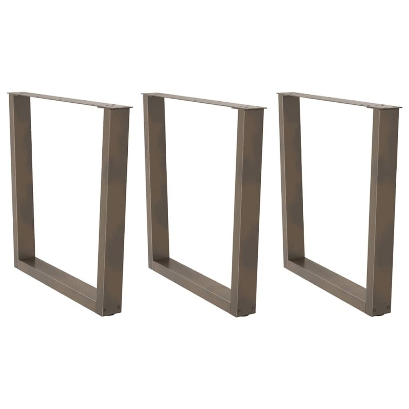 Pieds de table à manger en forme de V 3 pièces Acier naturel 80 x (72-73,3) cm Acier 568515568515