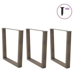 Pieds de table à manger en forme de V 3 pièces Acier naturel 80 x (72-73,3) cm Acier 568515568515