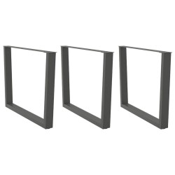 Pieds de table à manger en forme de V, 3 pièces, anthracite, 100 x (72-73,3) cm, acier 568516568516