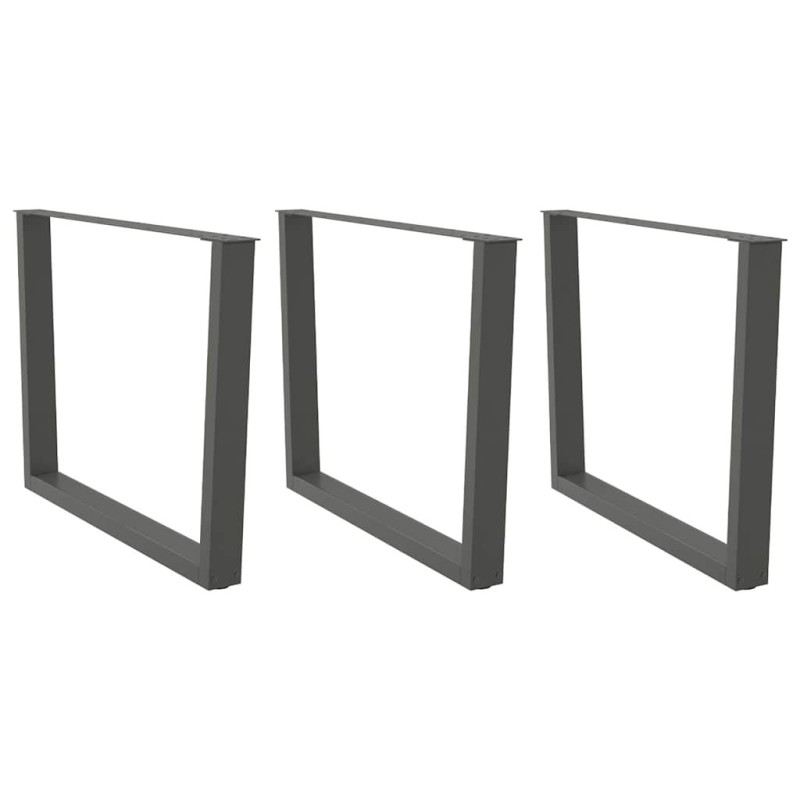 Pieds de table à manger en forme de V, 3 pièces, anthracite, 100 x (72-73,3) cm, acier 568516568516